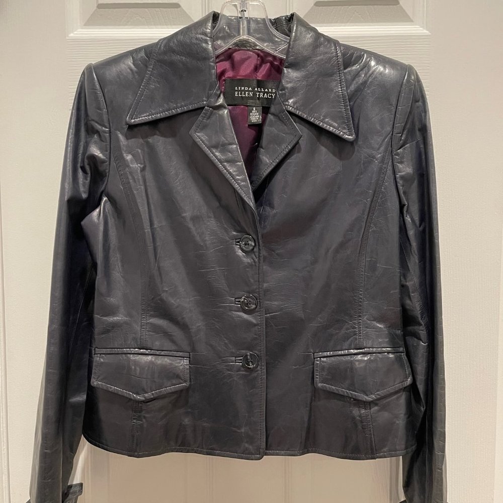 Linda Allard Ellen Tracy - Soft Black Leather Jacket